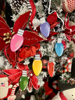 Load image into Gallery viewer, Set of 6 Vintage Bulbs Metal Ornaments with Attached Hooks
