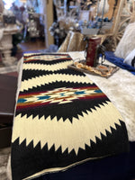 Load image into Gallery viewer, Aztec Sahara Black, Rust, Turquoise Blue Blanket
