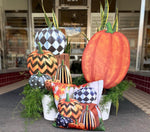 Load image into Gallery viewer, Harlequin Stacked Pumpkin Topiary
