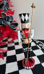 Load image into Gallery viewer, Black, Gold, and White Harlequin Soldier with Red Chest
