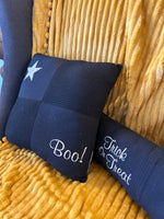 Load image into Gallery viewer, Trick or Treat and Boo Halloween Pillows in Black and White
