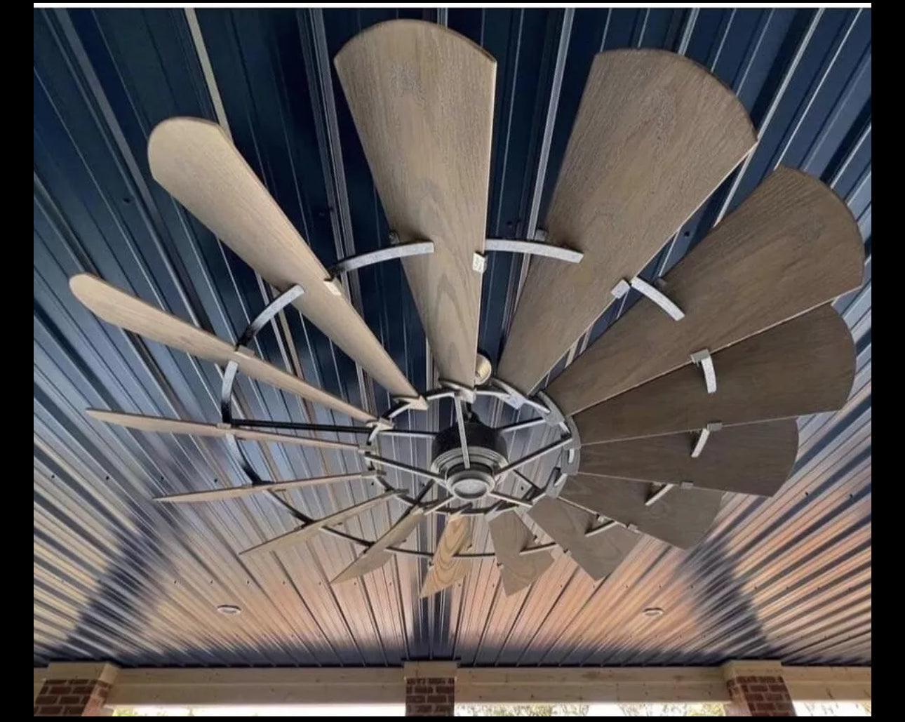 Galvanized Windmill Outdoor Ceiling Fan