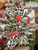 Load image into Gallery viewer, Red Stocking Leopard Set of 3 Ornaments
