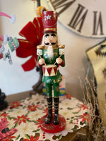 Load image into Gallery viewer, Christmas Red and Green Nutcracker with Drum
