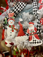 Load image into Gallery viewer, Santa Claus Harlequin Metal Ornament
