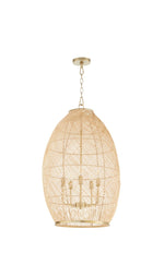 Load image into Gallery viewer, Quorum 6900-5-80 Rattan Shade 5-Light Pendant
