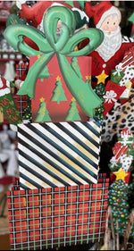 Load image into Gallery viewer, Red &amp; Green Packages Stacked Metal Stake Outdoor or Indoor
