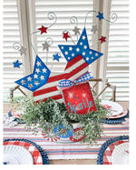 Load image into Gallery viewer, Americana: Flag Stars Set of 2 Metal Stakes
