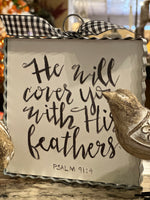 Load image into Gallery viewer, He will cover you with His Feathers Psalm 91:4 Mini Print
