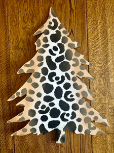 Leopard Christmas Trees Set of 3 Metal Outdoor Stakes