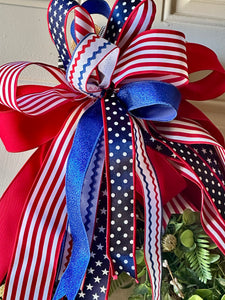 Americana: Red, White, and Blue Stars Bow Ric Rac and Polka Dots