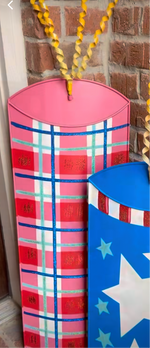 Load image into Gallery viewer, Americana: Large Red Firecracker Metal Stake with Easel
