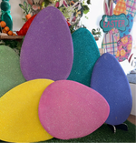 Load image into Gallery viewer, Spring/Easter Collection: Set of 6 Medium Glittered Eggs Metal Stake
