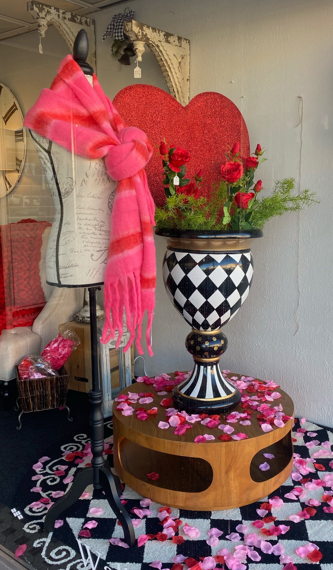 Pink & Red Stripe Scarf or Shawl