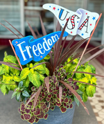 Load image into Gallery viewer, Americana: Freedom &amp; USA Pennant Metal Flag Stakes

