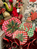 Load image into Gallery viewer, Christmas Check Ornaments Yard Metal Stakes Set of 3
