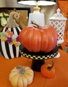 Checkered Black & White Cake Stand or Pedestal