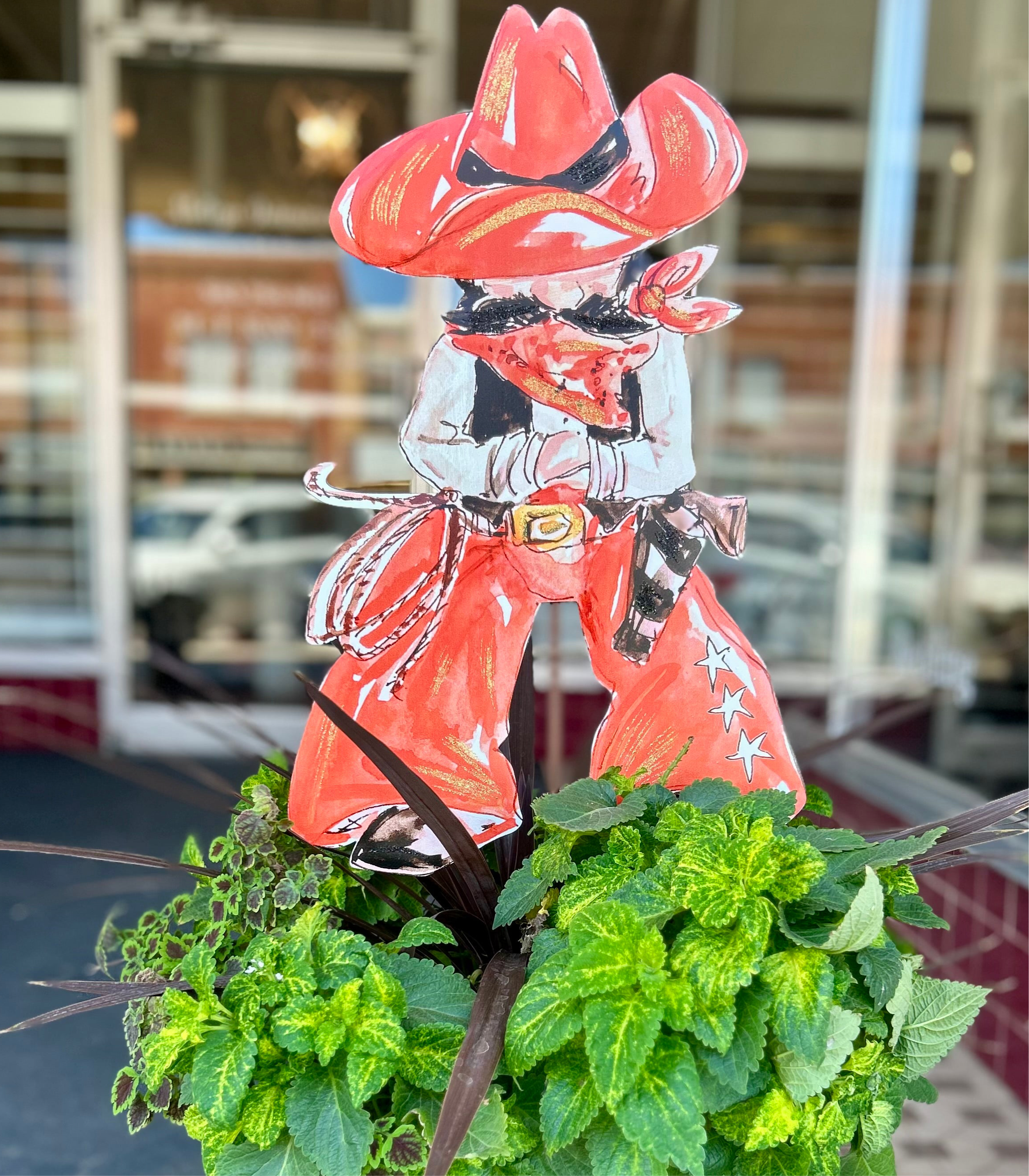 Cowboy Metal Stake Pistol Pete or Door Hanger