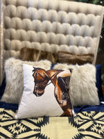 Load image into Gallery viewer, Horse and Rider Pillow 20”
