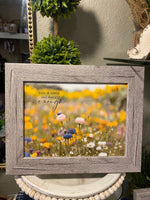Load image into Gallery viewer, God is Good and That’s Enough Floral Art Sign Wood Framed Shimmering Picture 8”x10”
