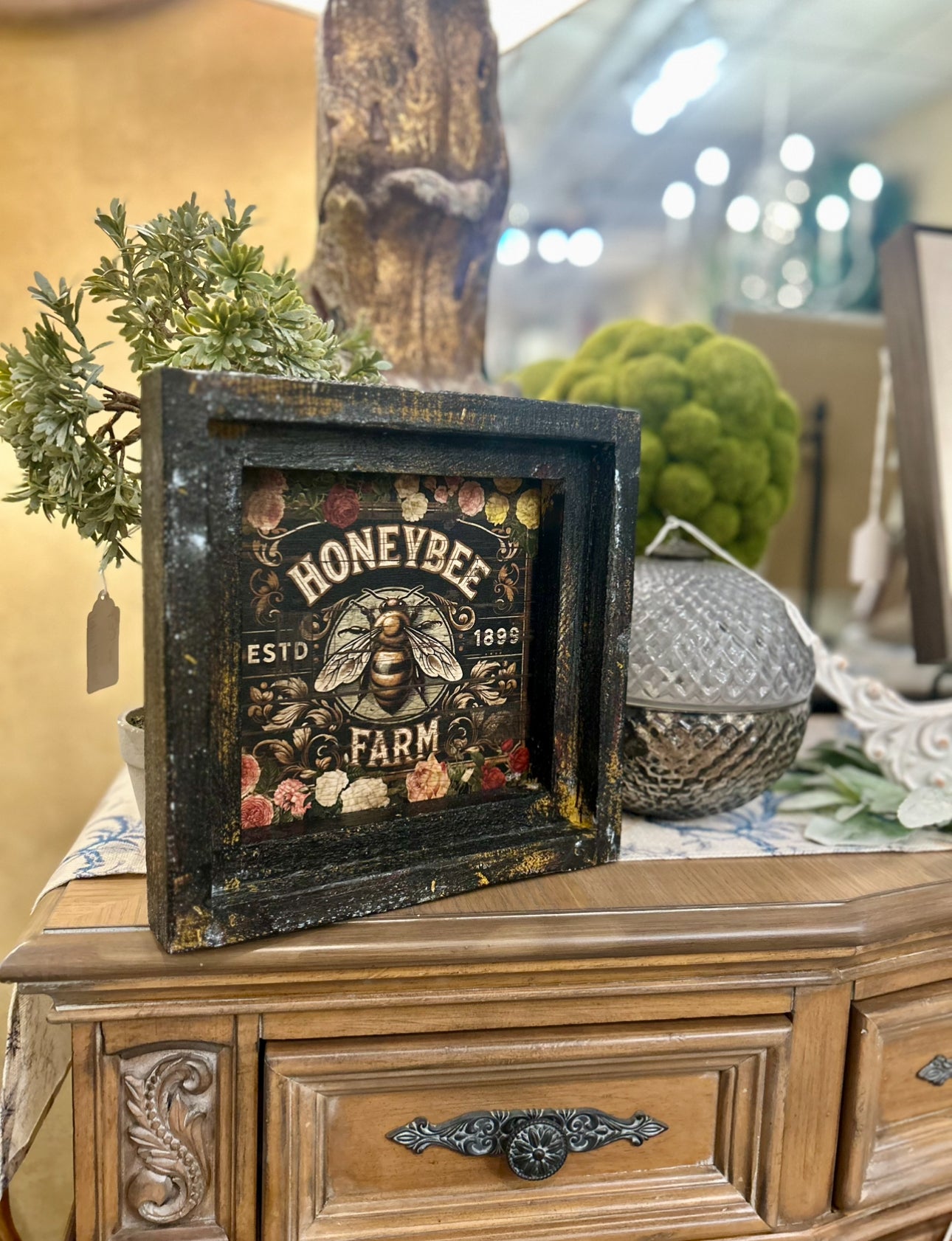 Rustic Boho Honey Bee Distressed Frame
