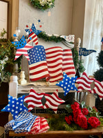 Load image into Gallery viewer, Americana: Flag Stars Set of 2 Metal Stakes
