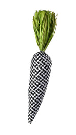 Load image into Gallery viewer, Houndstooth Black and White Fabric Carrot 18” length
