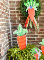Load image into Gallery viewer, Large Metal Orange Carrot Indoor or Outdoor Stake 30”h

