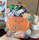 Load image into Gallery viewer, Trick or Treat Candy Mini Charm with Galvanized Frame
