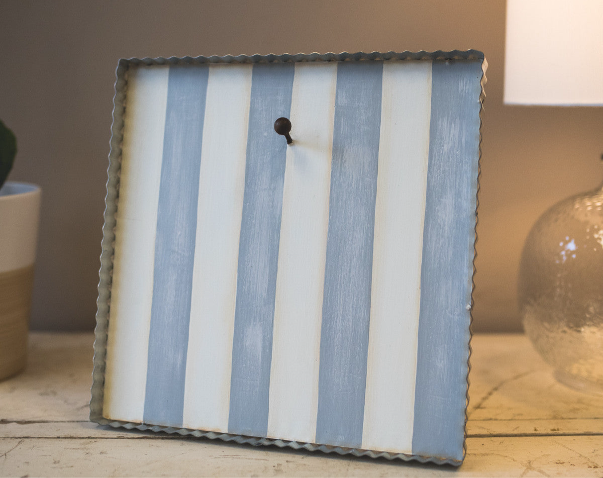 Gray/Blue Display Stand with Attached Easel, Peg, and Stake for Mini Pics or Mini Charms