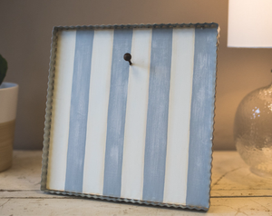 Gray/Blue Display Stand with Attached Easel, Peg, and Stake for Mini Pics or Mini Charms