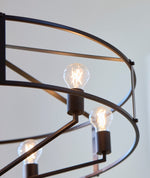 Load image into Gallery viewer, Black Pendant Cage Design Lighting - 8373-6-59
