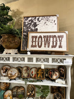 Load image into Gallery viewer, Howdy Western Art with Wood Frame
