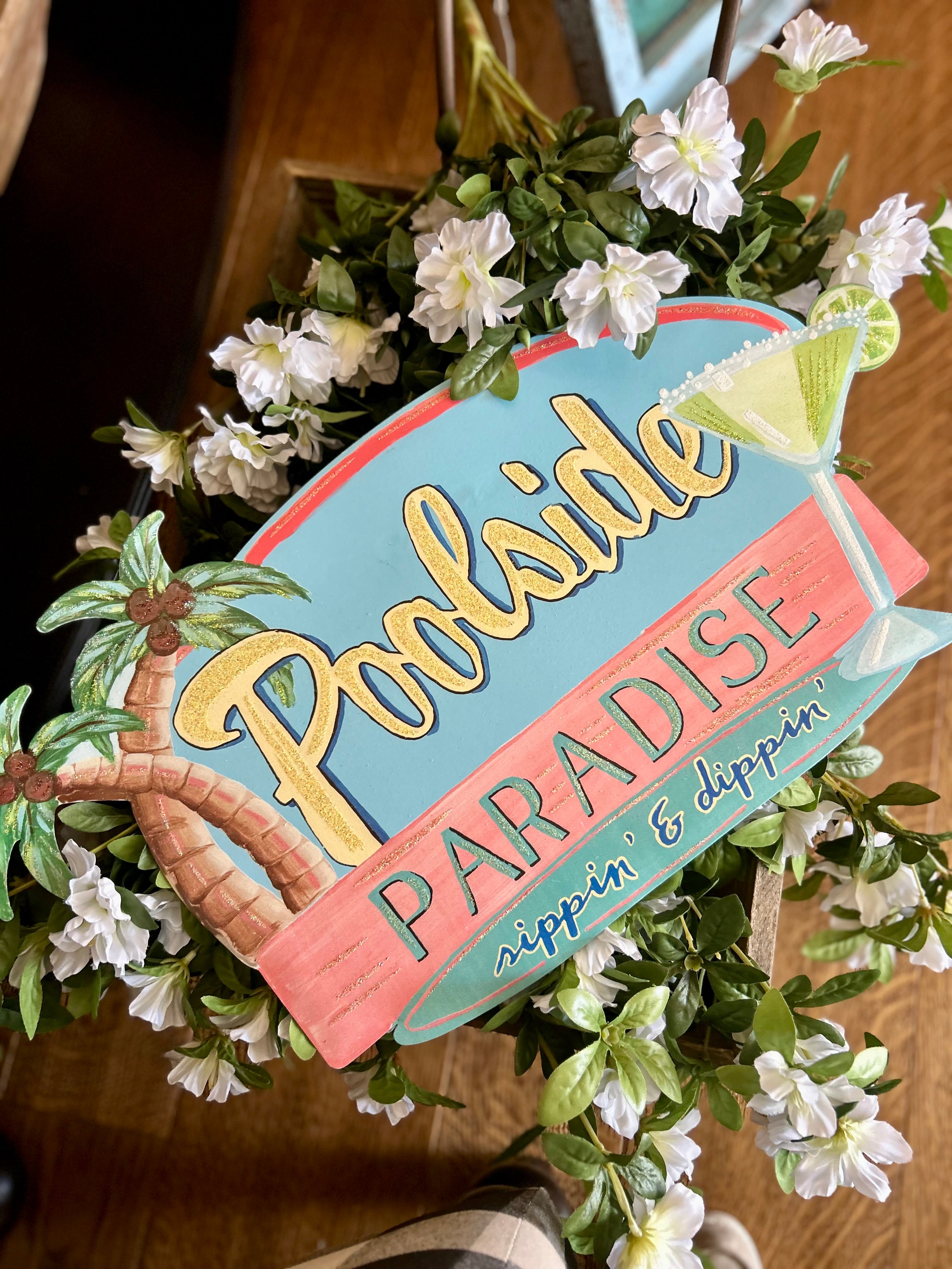 Poolside Paradise Metal Stake with Attached Easel