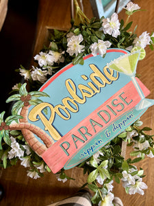 Poolside Paradise Metal Stake with Attached Easel