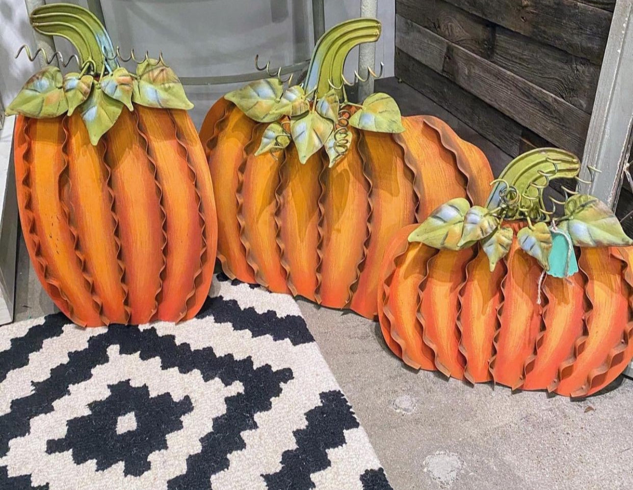 Large Orange Pumpkin with Easel and Stake