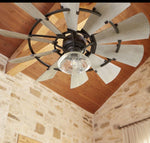 Load image into Gallery viewer, Quorum 95210-86 Windmill Indoor Ceiling Fan Oiled Bronze 10 Blade Industrial Fan
