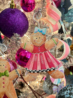 Load image into Gallery viewer, Gingerbread Cookies Girl &amp; Boy Metal Ornaments Set of 2
