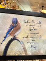 Load image into Gallery viewer, When the World Feels Upside Down Pray Wood Framed Shimmering Picture
