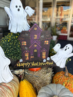 Load image into Gallery viewer, Halloween Haunted House Metal Stake with Attached Stakes
