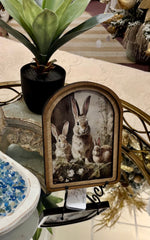 Load image into Gallery viewer, Arch Top Wooden Bunnies Art
