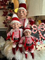 Load image into Gallery viewer, Small Posable Elf in Red and White with Bells
