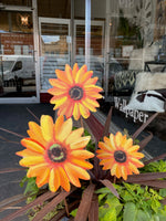 Load image into Gallery viewer, Fall /Halloween: Sunflowers Yellow Metal Stake Set of 3
