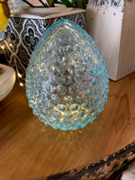 Load image into Gallery viewer, Glass Blue Hobnail Egg Easter Decor
