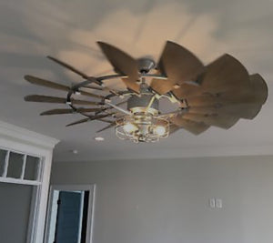 Galvanized Windmill Indoor Ceiling Fan