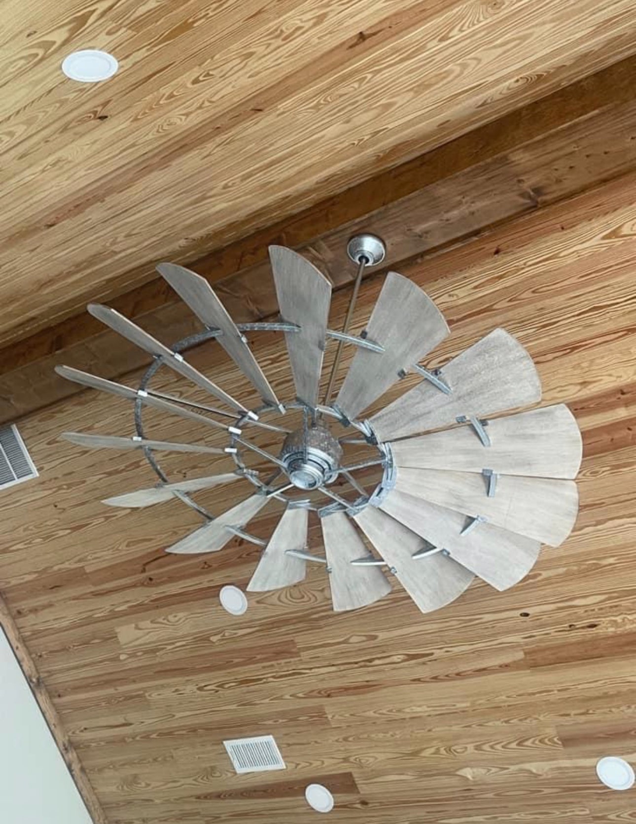 Galvanized Windmill Indoor Ceiling Fan