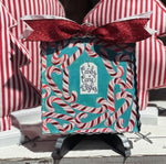 Load image into Gallery viewer, Christmas Candy Cane Wishes Turquoise Mini Print
