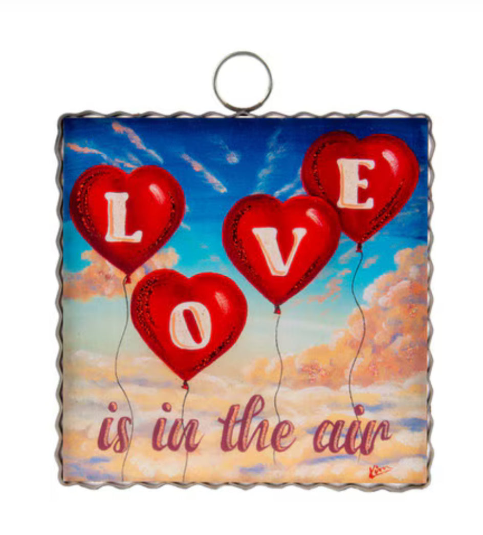 Valentine's Day: Red Love is in the Air Heart Galvanized Edge Frame