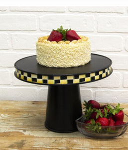 Checkered Black & White Cake Stand or Pedestal