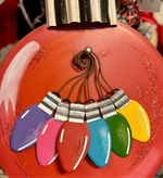 Load image into Gallery viewer, Set of 6 Vintage Bulbs Metal Ornaments with Attached Hooks
